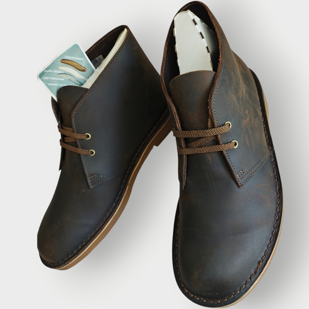 Clarks Rich Brown Leather Chukka Boots